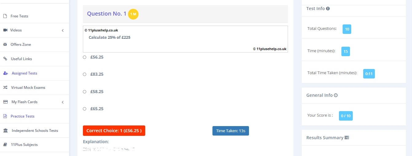 11 Plus Percentage Practice Tests - Best 11 Plus Online Practice Exams 